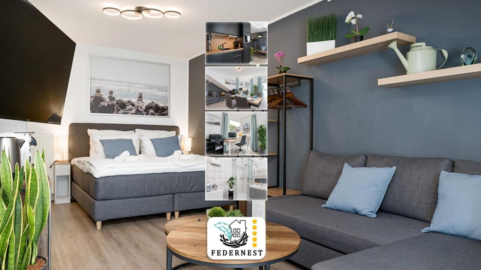 Federnest - Luxus-studio - Kingsize Boxspringbett - Home-office Mit Monitor Und Drucker - 11 Min Hbf